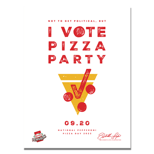 I Vote Pizza Party - Custom Pepperoni Pizza Art